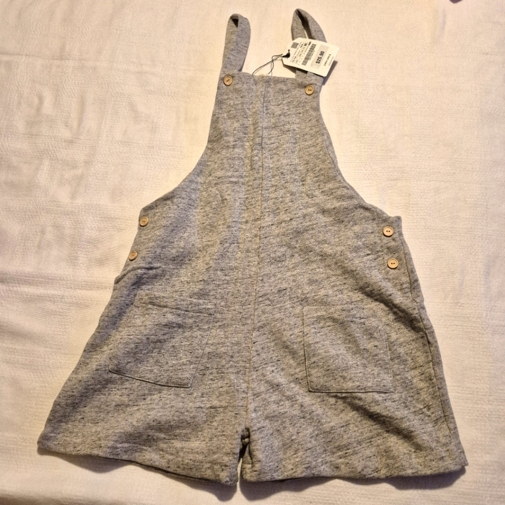 Zara girls size 13/14 years soft collection short overalls, NWT